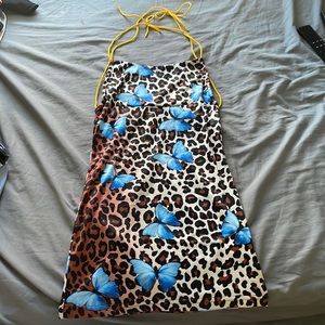 Mini cheetah and butterfly dress